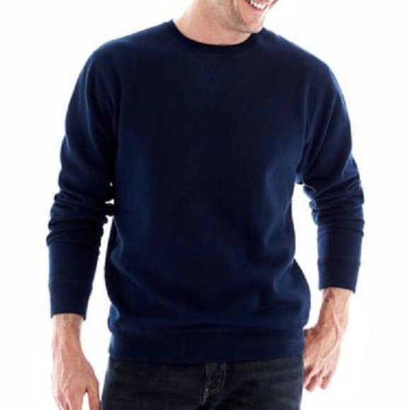 St. John's Bay Signature Navy Fleece Sweatshirt - Picture 1 of 2